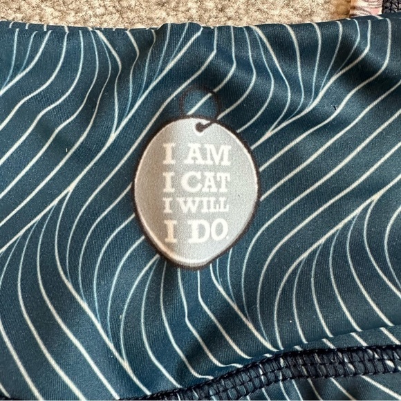 Christine D’Ercole X Miami Fitwear Teal Blue Cat Print Leggings - Picture 4 of 5